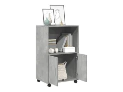 Armario rodante gris hormigón 55x40x91 cm madera de ingeniería