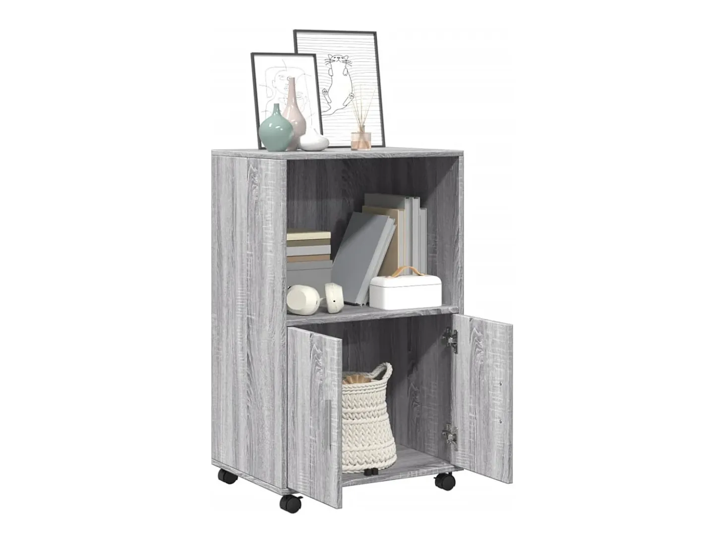 Armario rodante Sonoma gris 55x40x91 cm madera de ingeniería