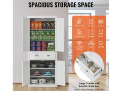 Armario SucceBuy de Despensa de Cocina 183cm, 4 Puertas, 3 Estantes Ajustables, Almacenamiento, Diseñado para Familias Grandes y Restaurantes