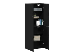 Armarios de 2 piezas de roble negro 69,5x34x180 cm fabricados en madera compuesta