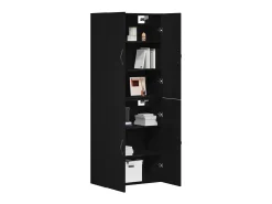Armarios de madera de roble negro de 2 piezas 69,5x34x180 cm