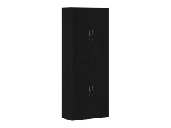 Armarios de madera de roble negro de 2 piezas 69,5x34x180 cm