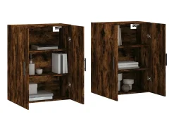 Armarios de pared 2 piezas roble ahumado 69,5x34x90 cm