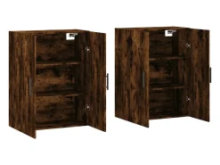 Armarios de pared 2 piezas roble ahumado 69,5x34x90 cm