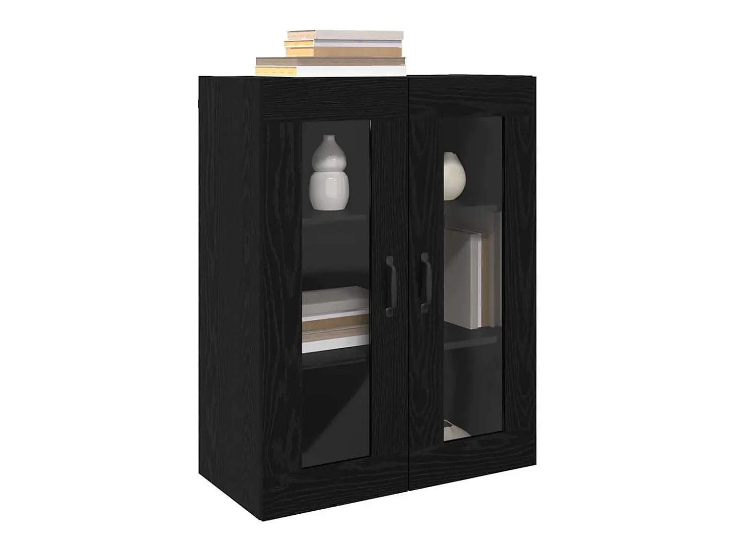 Armarios de pared 2 piezas Roble Negro 69,5 x 34 x 90 cm