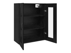 Armarios de pared 2 piezas Roble Negro 69,5 x 34 x 90 cm