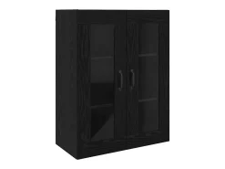Armarios de pared 2 piezas Roble Negro 69,5 x 34 x 90 cm