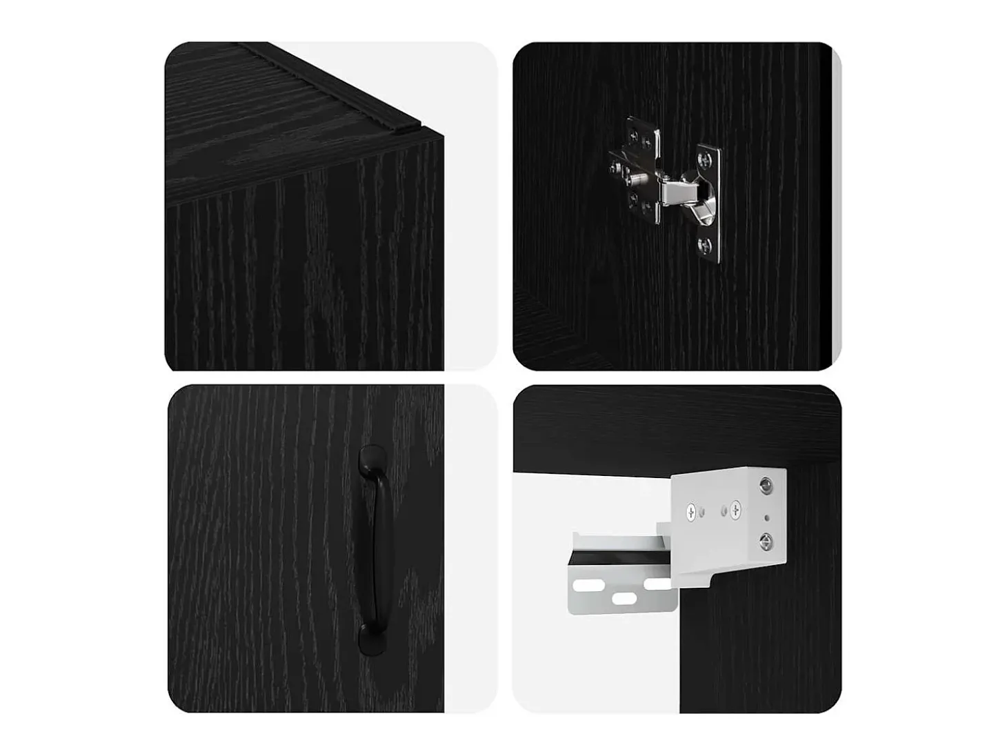Armarios de pared 2 piezas Roble Negro 69,5 x 34 x 90 cm