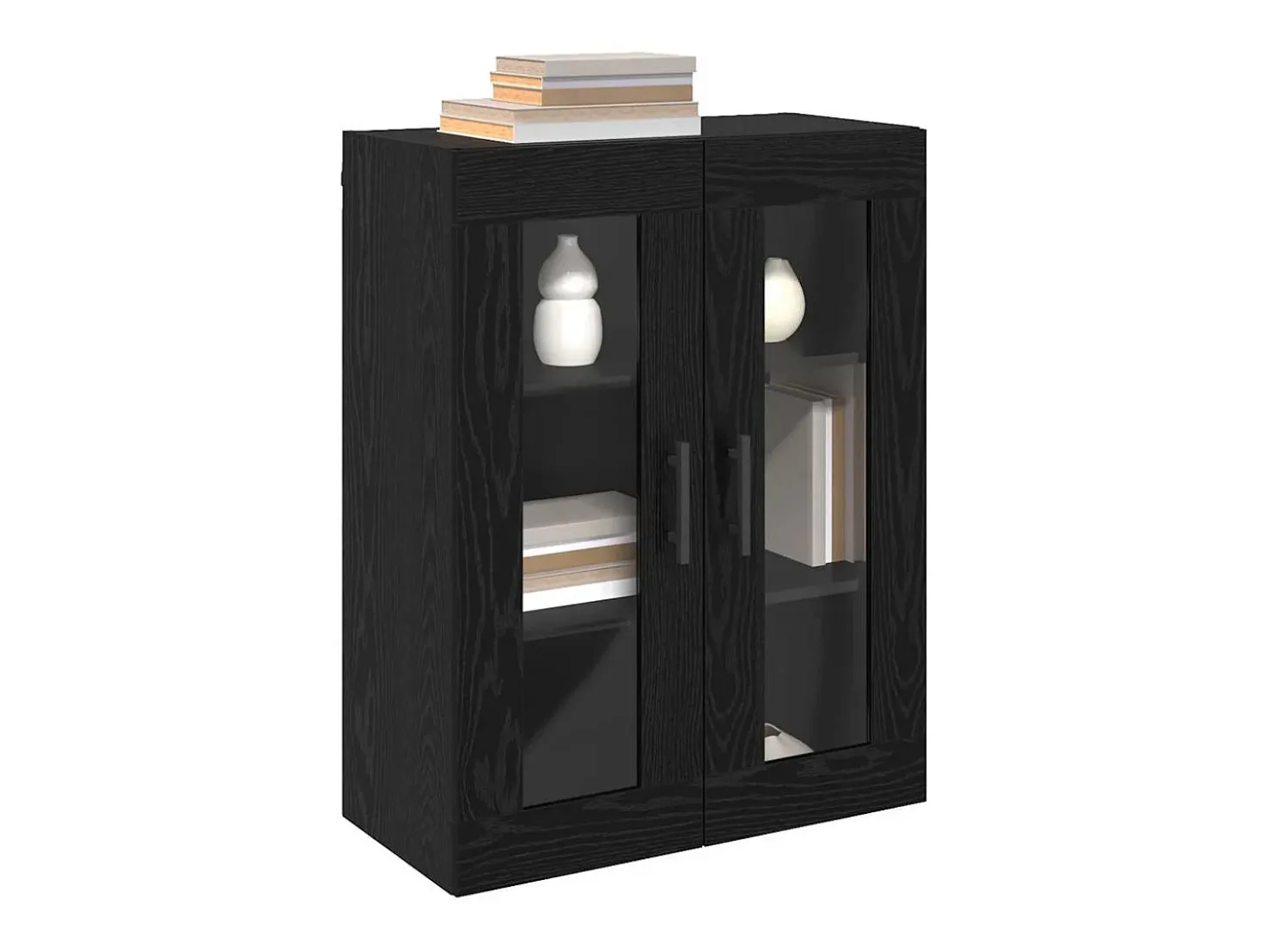 Armarios de pared 2 piezas Roble Negro 69,5 x 34 x 90 cm