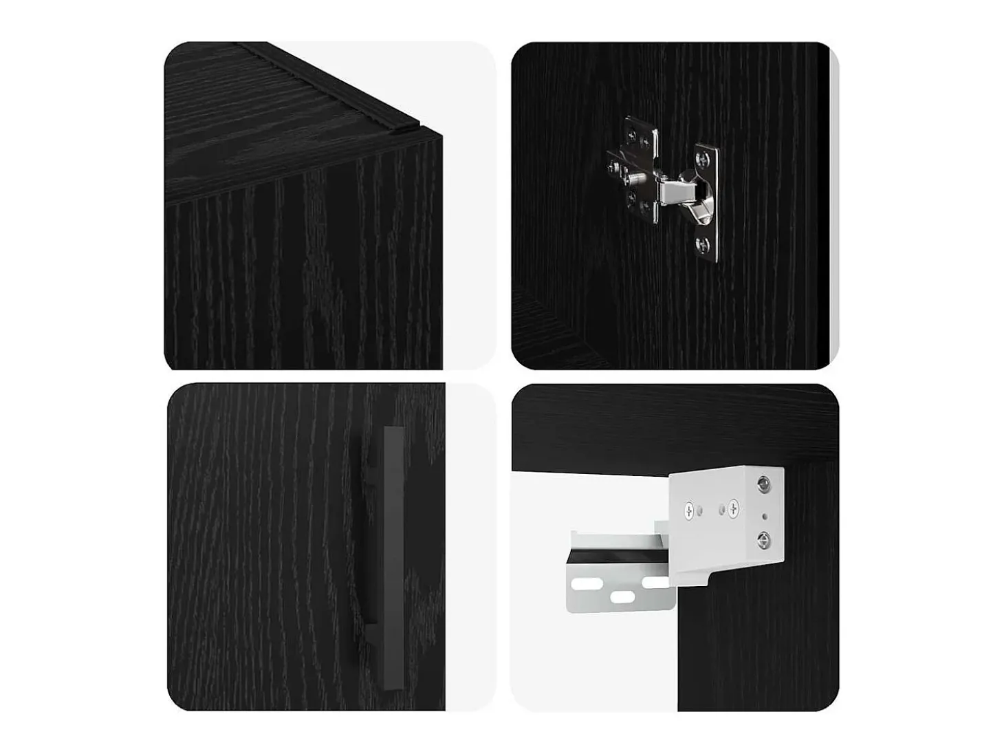 Armarios de pared 2 piezas Roble Negro 69,5 x 34 x 90 cm