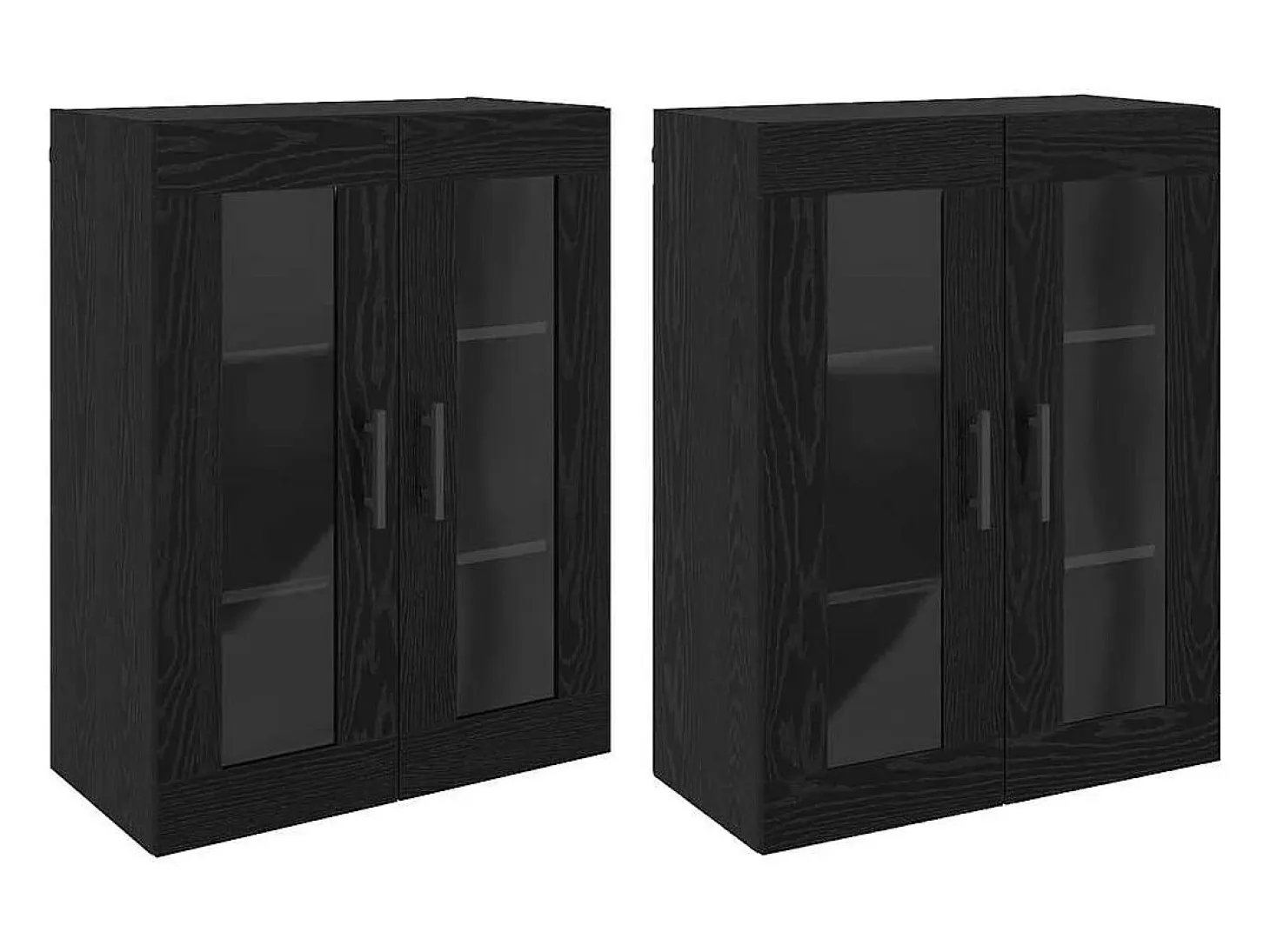 Armarios de pared 2 piezas Roble Negro 69,5 x 34 x 90 cm