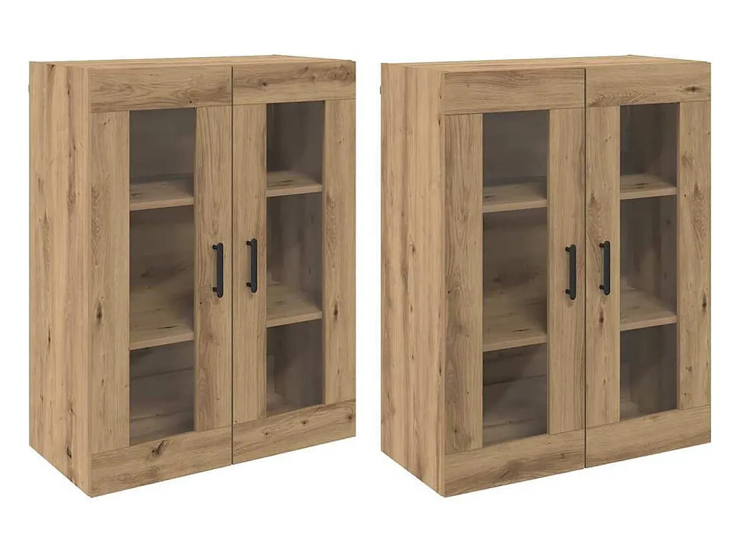 Armarios de pared 2 piezas roble artesanal 69,5 x 34 x 90 cm