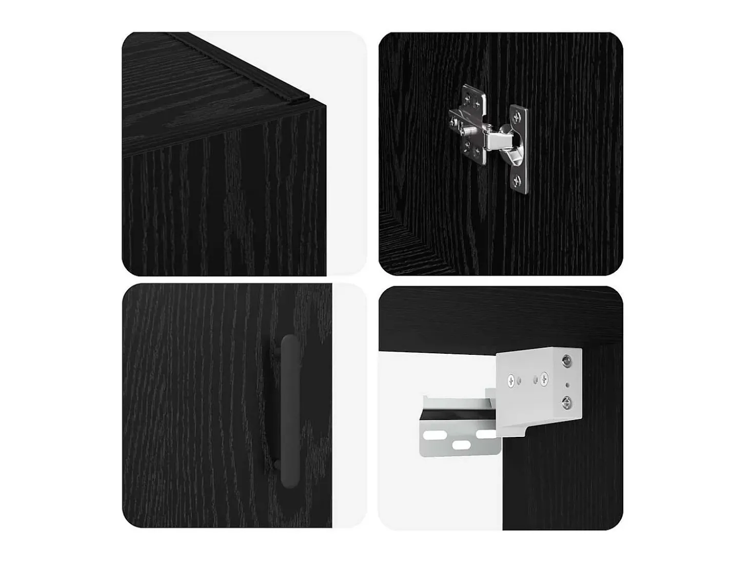 Armarios de pared 2 piezas Roble Negro 69,5 x 34 x 90 cm