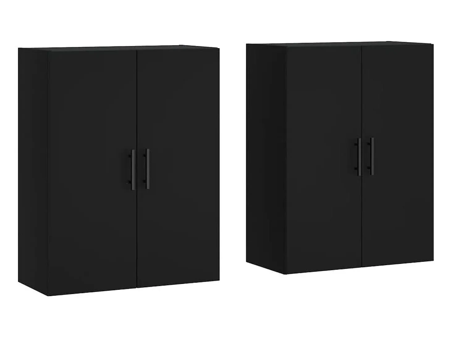 Armarios de pared 2 piezas negro 69,5x34x90 cm