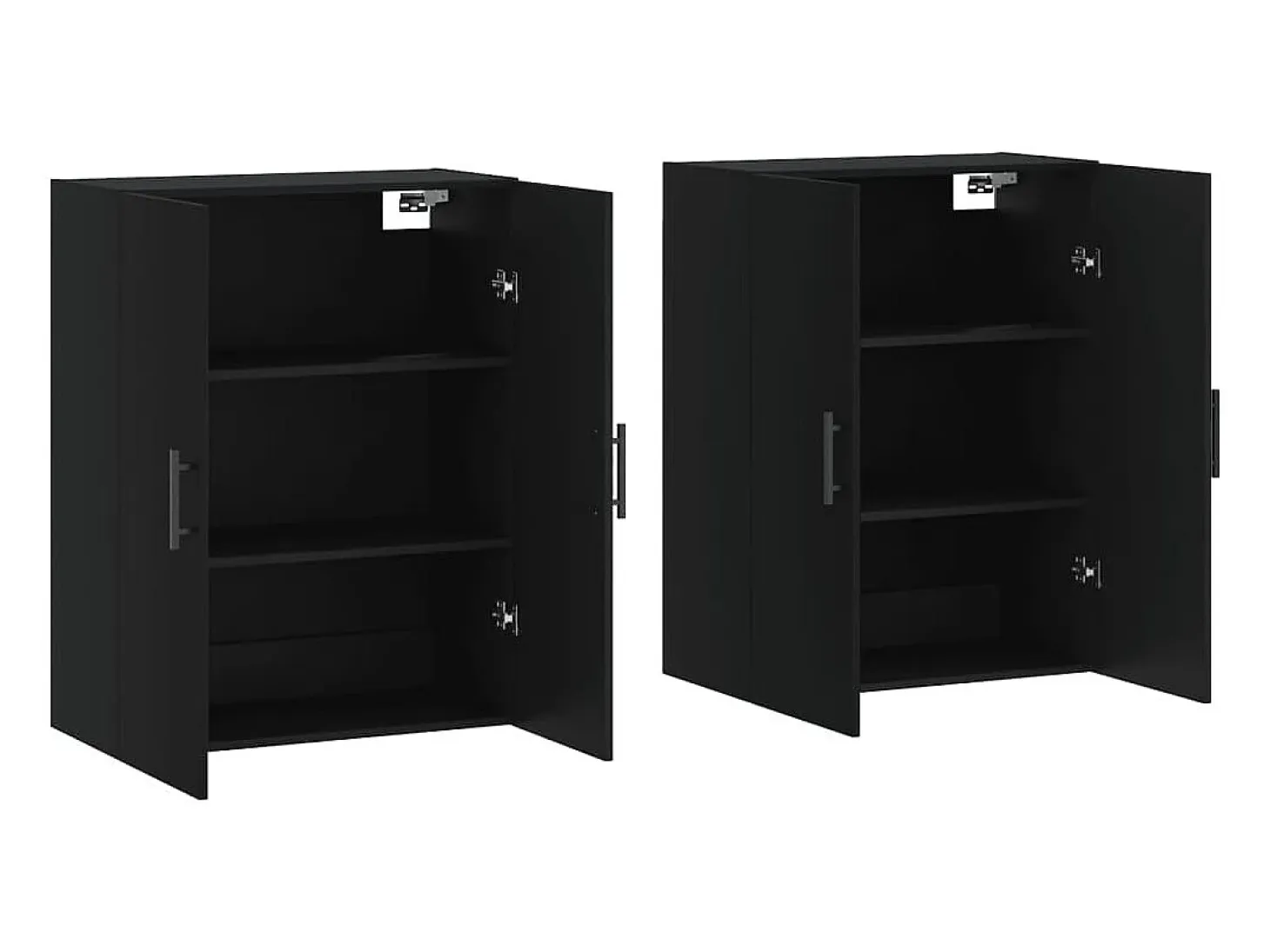 Armarios de pared 2 piezas negro 69,5x34x90 cm