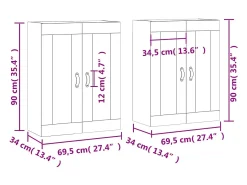 Armarios de pared 2 uds madera de ingeniería roble Sonoma