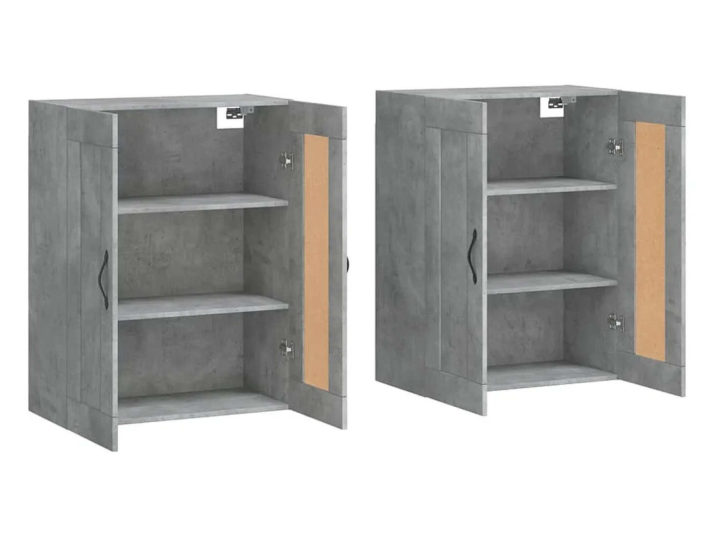 Armarios de pared 2 uds madera de ingeniería gris hormigón