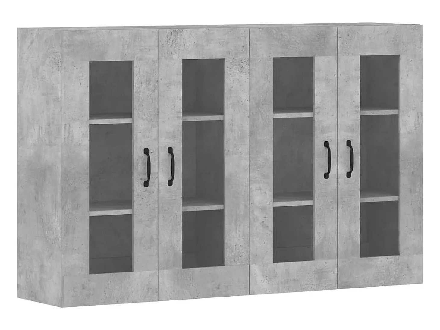 Armarios de pared 2 uds madera de ingeniería gris hormigón