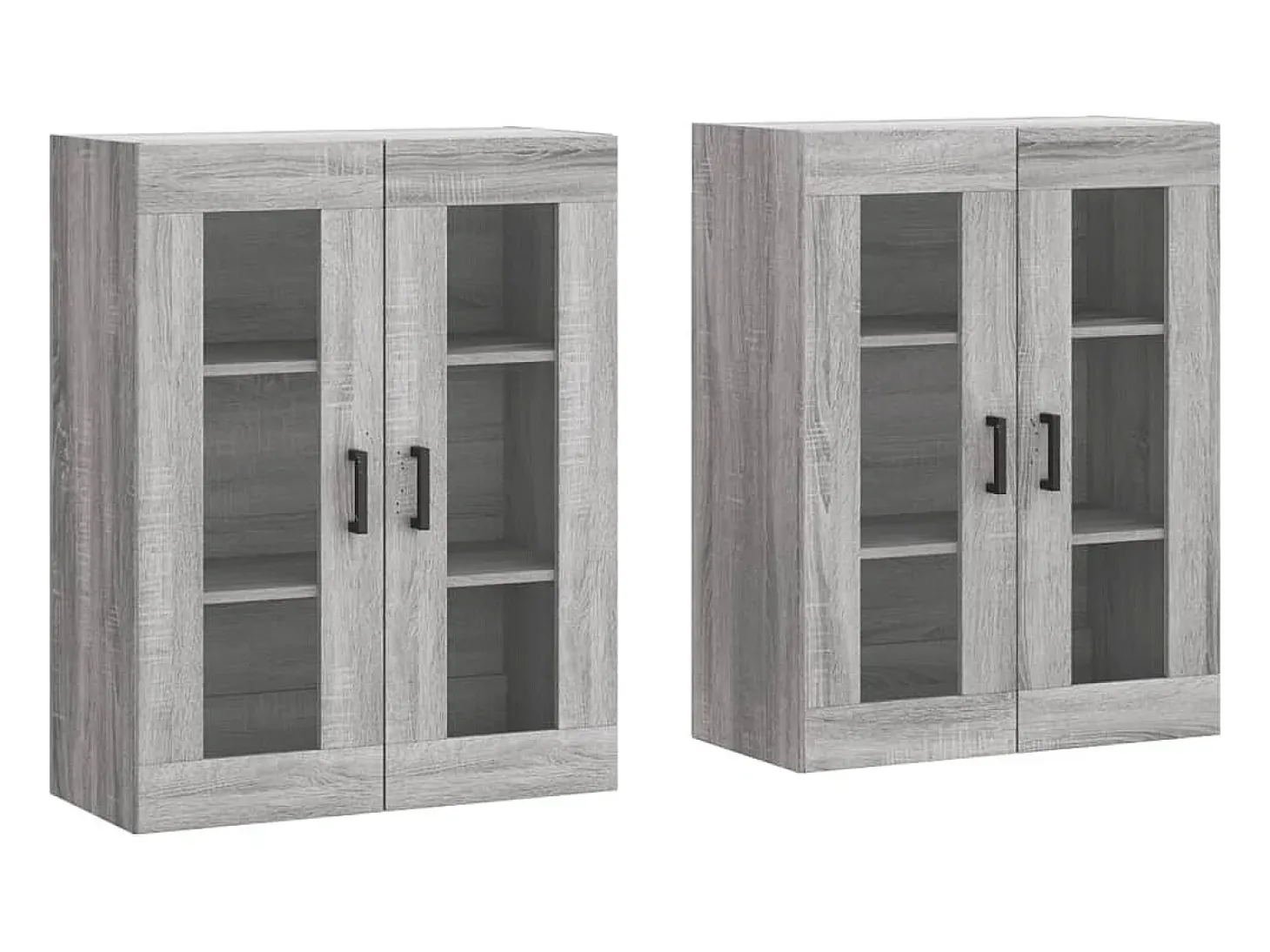 Armarios de pared 2 uds madera de ingeniería gris Sonoma