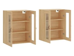 Armarios de pared 2 unidades madera de ingeniería roble Sonoma
