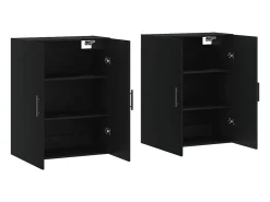 Armarios de pared 2 unidades negro 69,5x34x90 cm