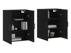 Armarios de pared 2 unidades negro 69,5x34x90 cm