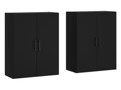 Armarios de pared 2 unidades negro 69,5x34x90 cm