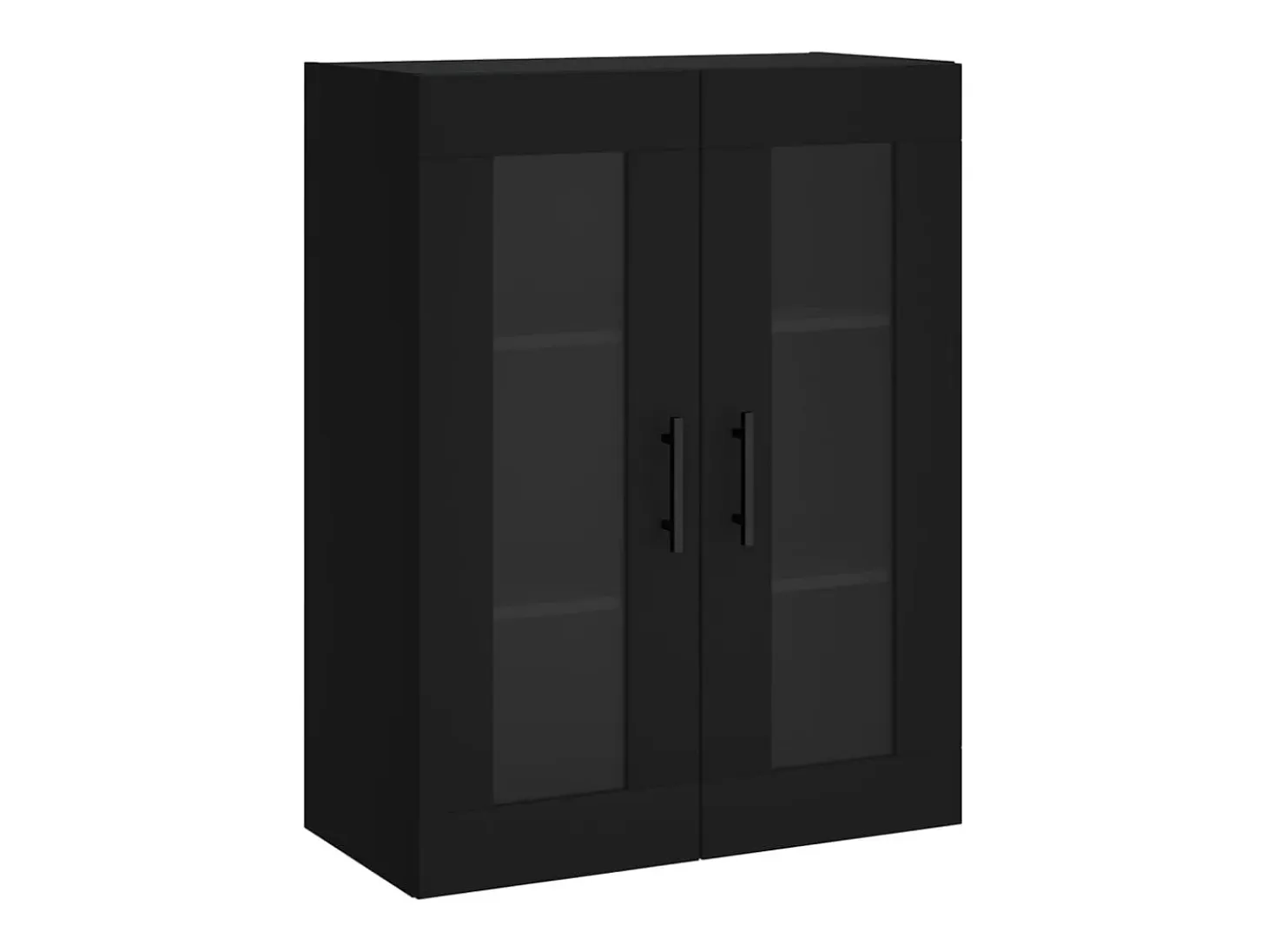 Armarios de pared 2 unidades madera de ingeniería negro
