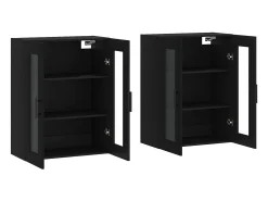 Armarios de pared 2 unidades madera de ingeniería negro