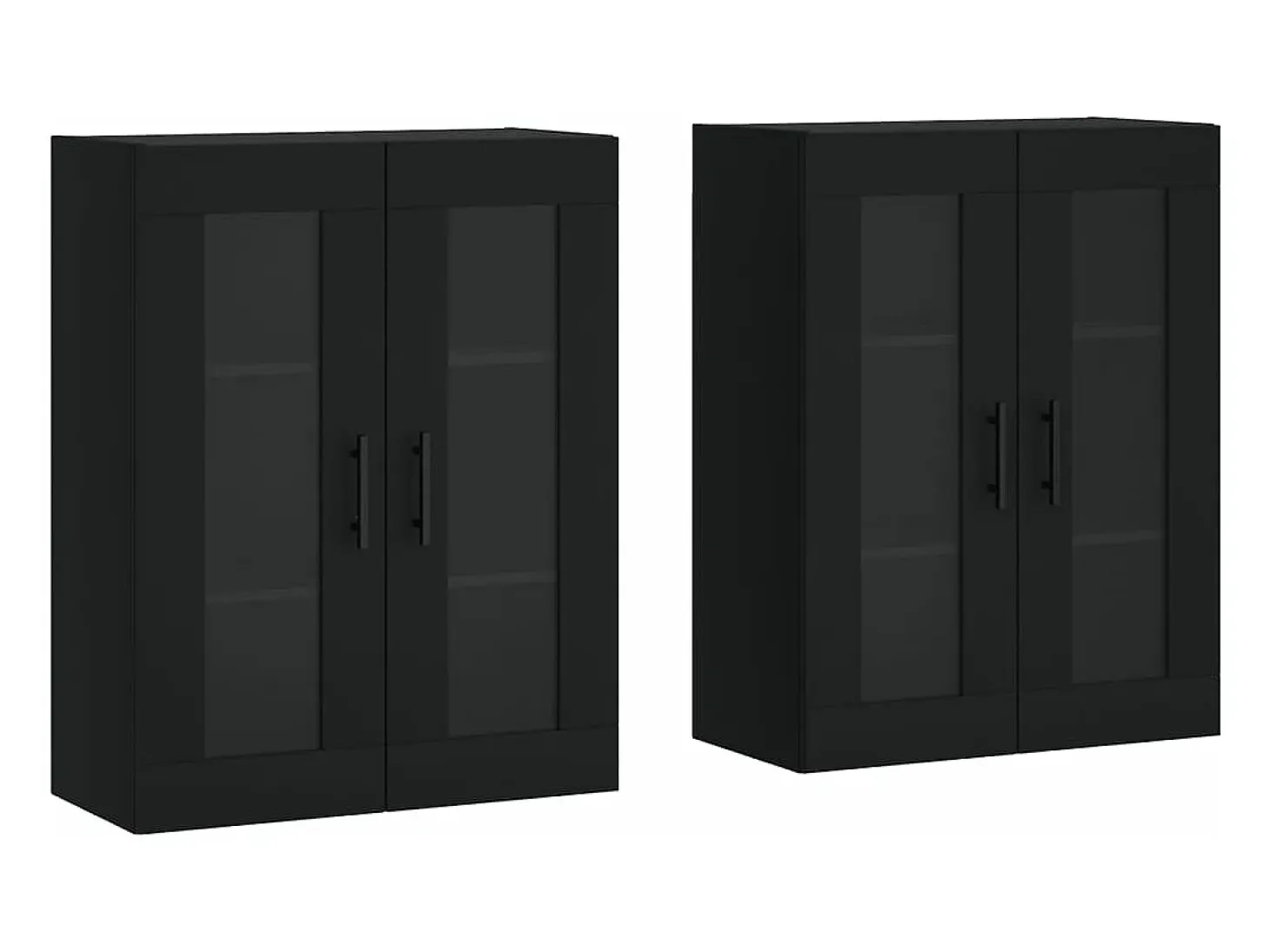 Armarios de pared 2 unidades madera de ingeniería negro