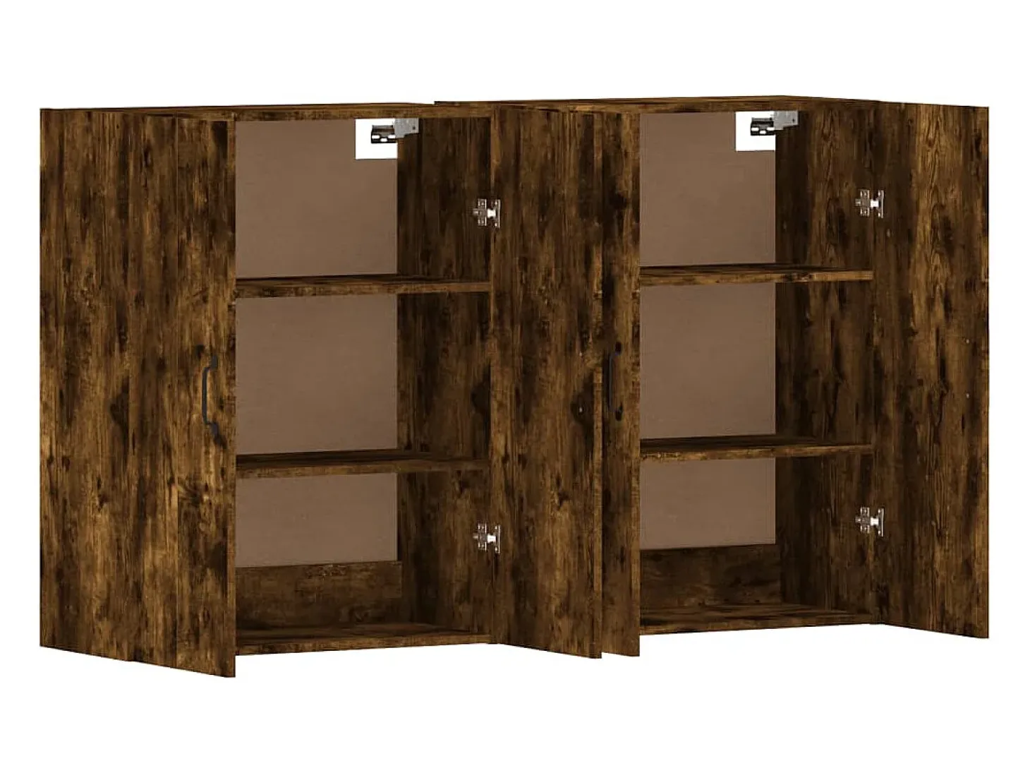 Armarios de pared 2 unidades madera de ingeniería roble ahumado