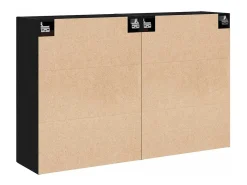 Armarios de pared de 2 piezas en roble negro y madera de ingeniería
