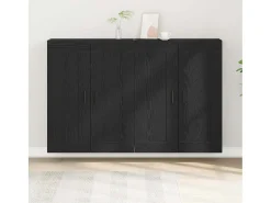 Armarios de pared de 2 piezas en roble negro y madera de ingeniería