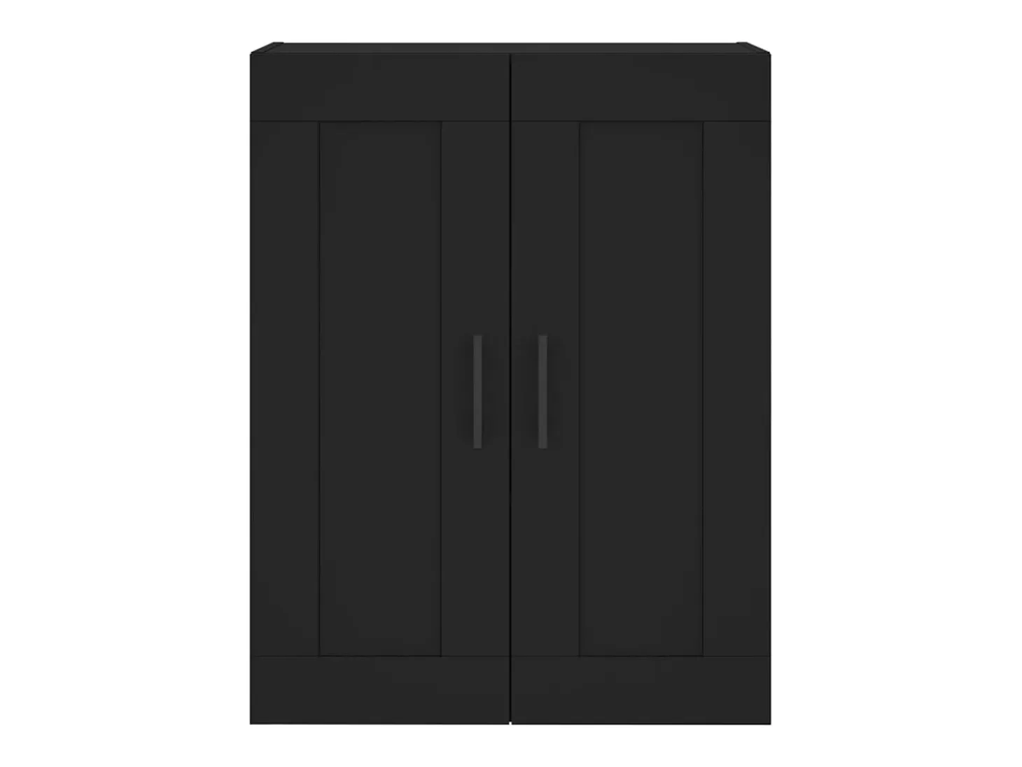 Armarios de pared de 2 piezas, color negro, madera de ingeniería