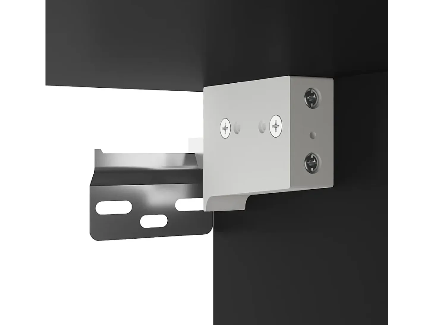 Armarios de pared de 2 piezas, color negro, madera de ingeniería