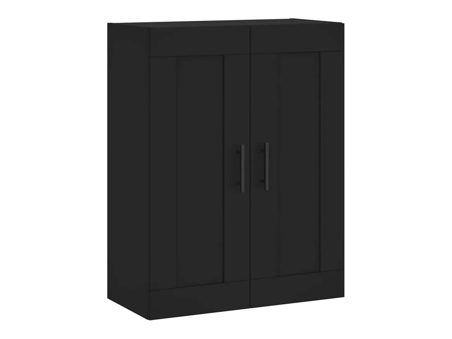 Armarios de pared de 2 piezas, color negro, madera de ingeniería