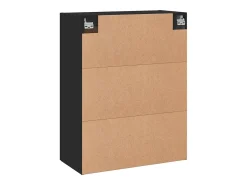 Armarios de pared de 2 piezas, color negro, madera de ingeniería