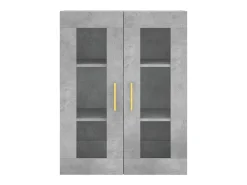 Armarios de pared de 2 piezas, gris hormigón, madera de ingeniería