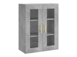 Armarios de pared de 2 piezas, gris hormigón, madera de ingeniería