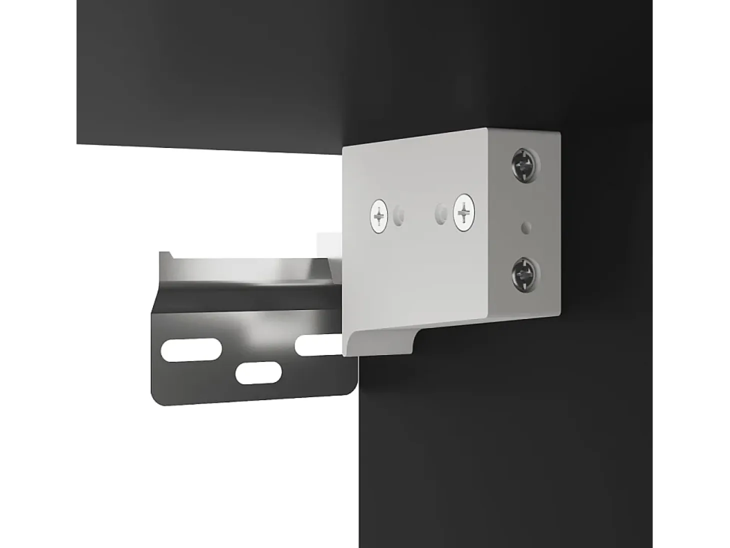 Armarios de pared de 2 piezas de madera de ingeniería negra