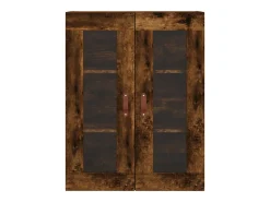 Armarios de pared de 2 piezas, roble ahumado, madera de ingeniería