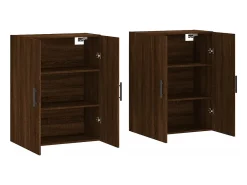 Armarios de pared de 2 piezas, roble marrón, 69,5x34x90 cm