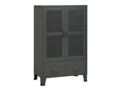 Baúl de almacenaje industrial metal antracita 70x40x115 cm ES217519