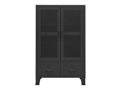 Baúl de almacenaje industrial metal negro 70x40x115 cm ES260183