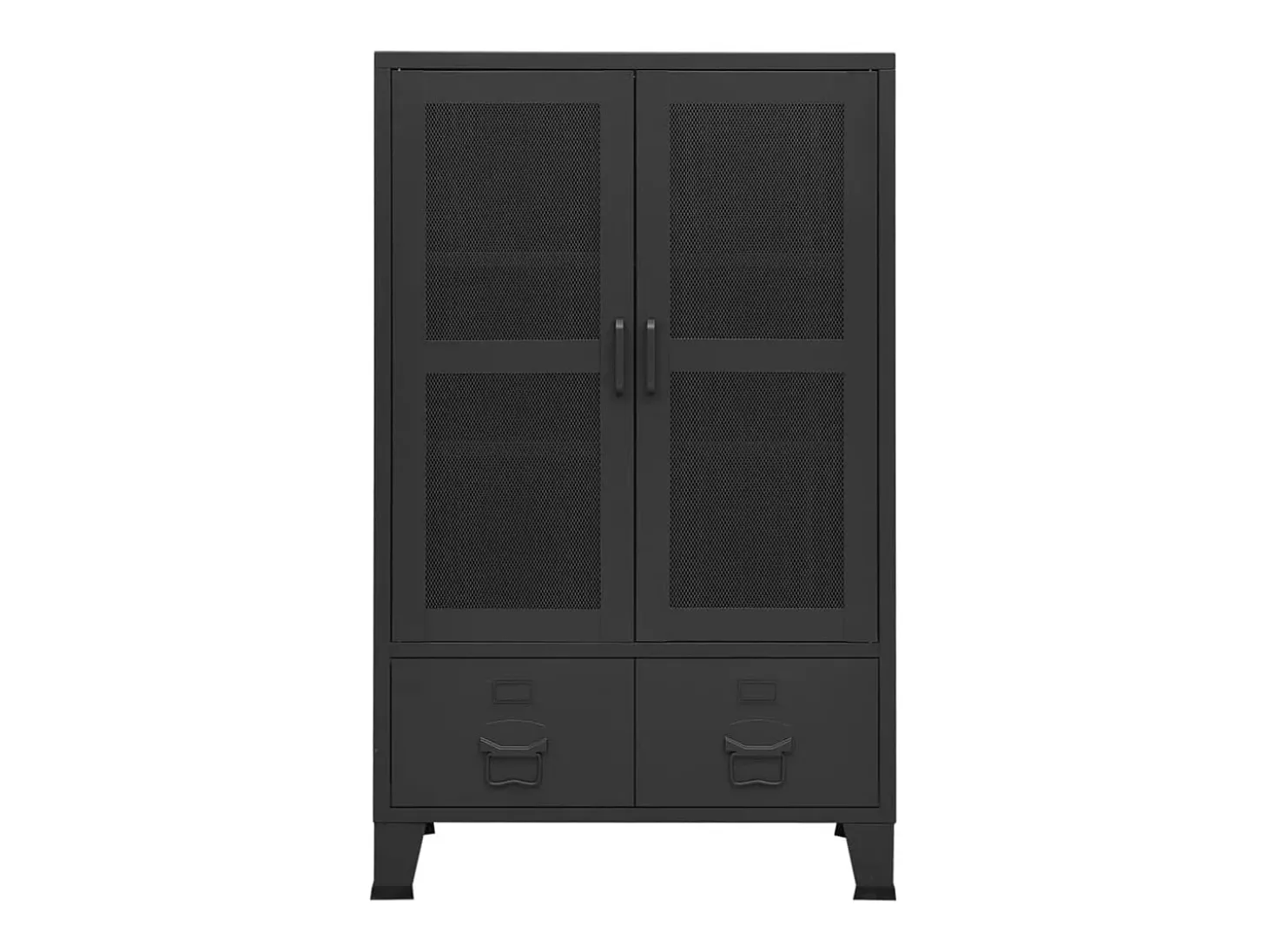 Baúl de almacenaje industrial metal negro 70x40x115 cm ES260183