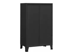 Baúl de almacenaje industrial metal negro 70x40x115 cm ES260183