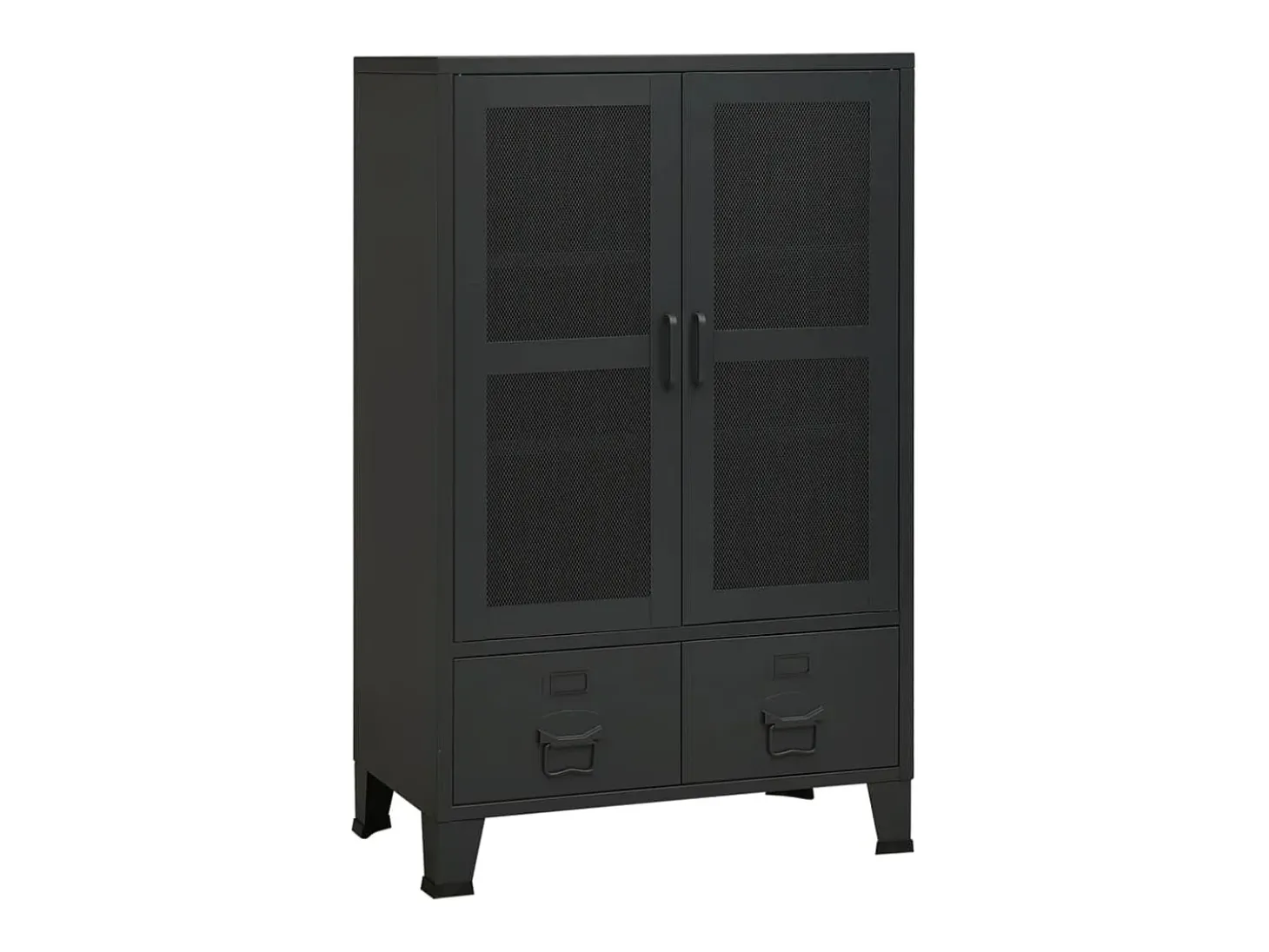Baúl de almacenaje industrial metal negro 70x40x115 cm ES260183