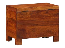 Baúl de almacenaje marrón miel 50x30x40 cm en madera maciza de acacia