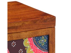 Baúl de almacenaje marrón miel 50x30x40 cm en madera maciza de acacia