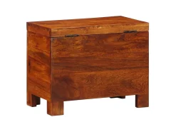 Baúl de almacenaje marrón miel 50x30x40 cm en madera maciza de acacia